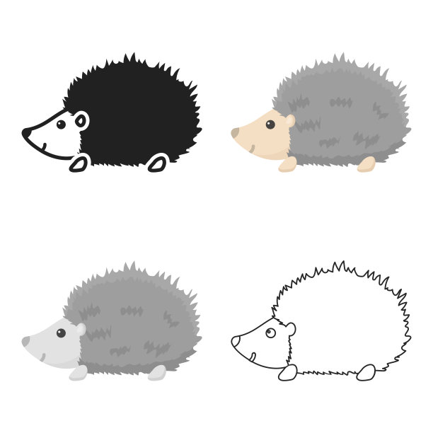 刺猬图标卡通烧焦动物图标图片下载