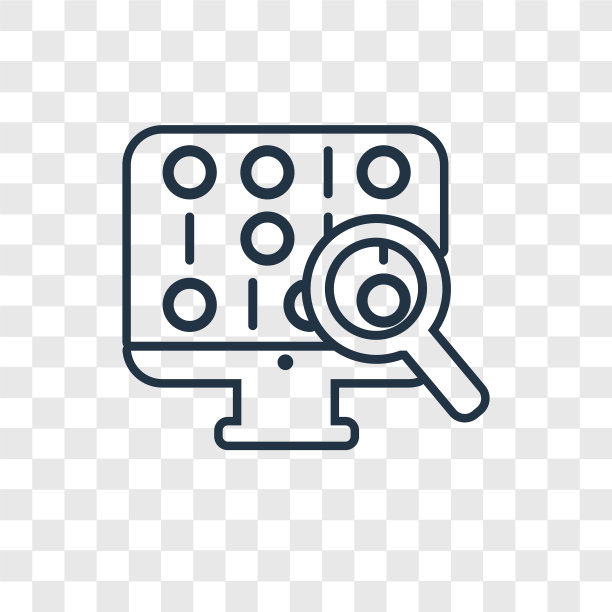 二进制代码概念线性图标隔离图片下载