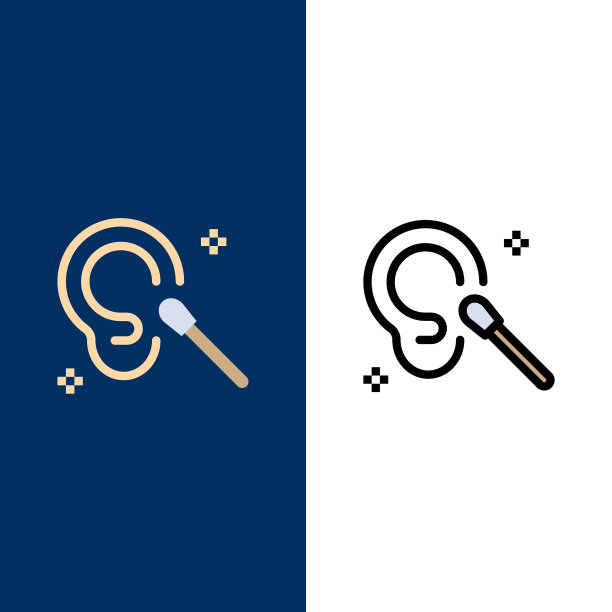 耳塞清洁图标干净平整，线条清晰图片下载