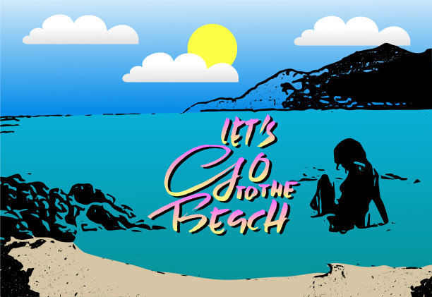 我们去海滩上看夏季抽象海报吧图片下载