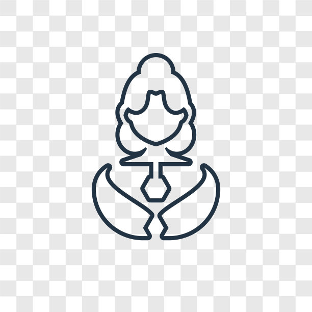 女性概念线性图标孤立透明图片下载