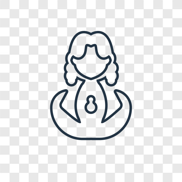 女性概念线性图标孤立透明图片下载