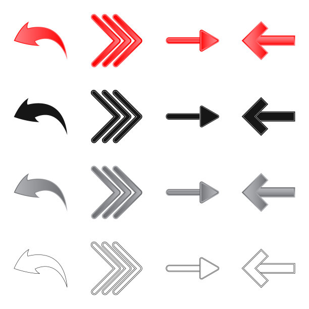 孤立的对象元素和箭头符号图片下载