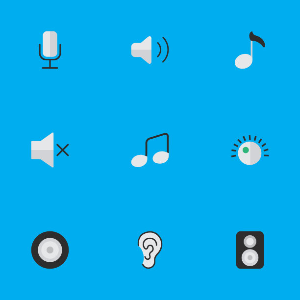 一组简单的音乐图标图片下载