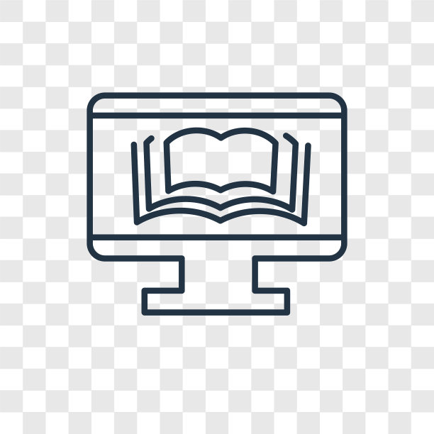 电子书概念线性图标，透明背景图片下载