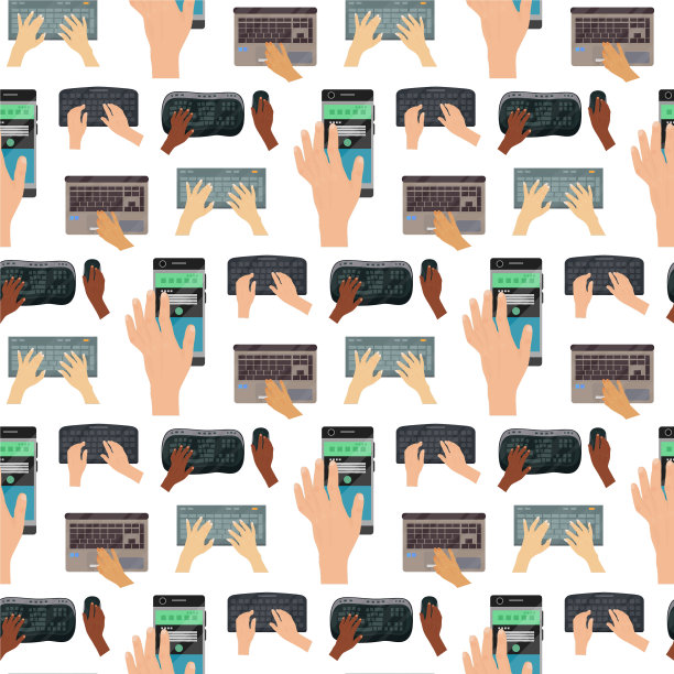 用户手按键盘上电脑无缝图案图片下载