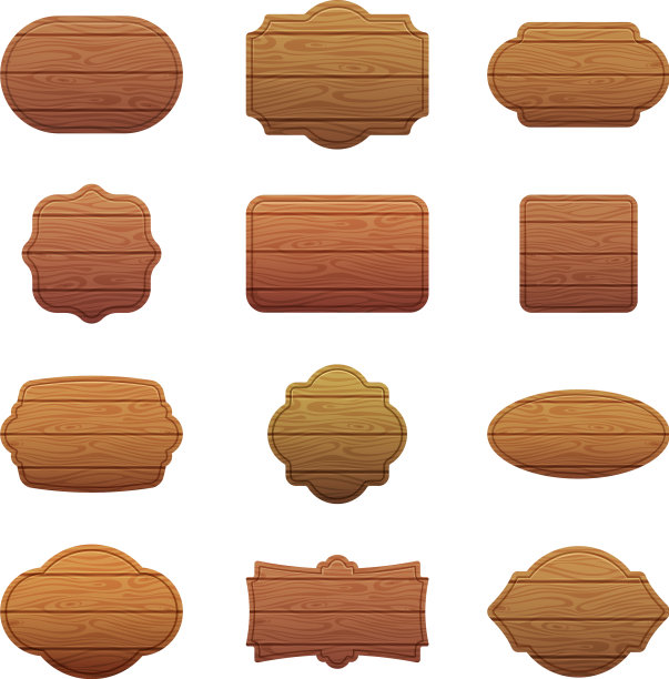 不同形状的木制品图片下载