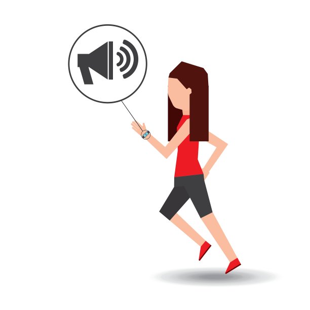 带智能手表扩音器的运动女孩图片下载