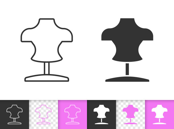 虚拟简单的黑线图标图片下载