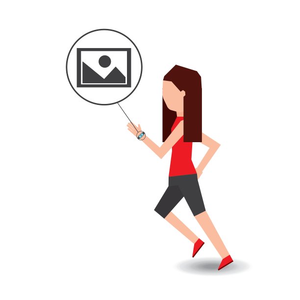 运动女孩运行与智能手表图片图标图片下载