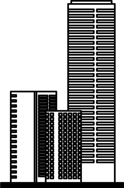 白色背景上的建筑图片下载