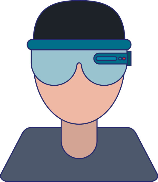 戴着智能眼镜的男人图片下载