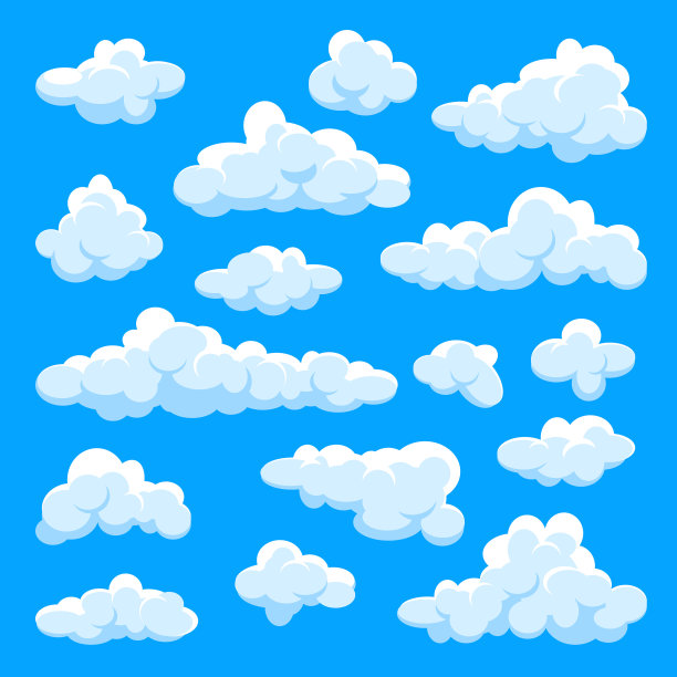 白云映衬着抽象的夏日蓝天图片下载