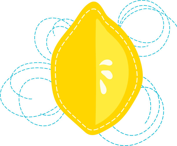 卡通柠檬片手绘柑橘类水果图片下载