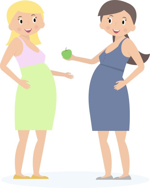 两个可爱的孕妇正在准备概念公寓图片下载