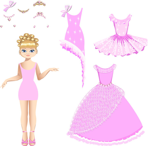 拥有一系列礼服的美丽公主图片下载