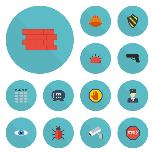 平面图标、安全帽、安全防护等图片下载