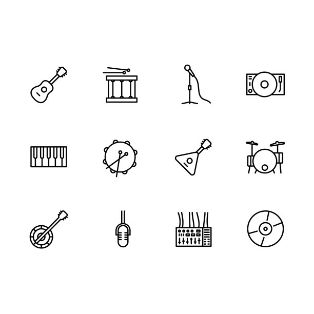 简单的成套乐器和设备图片下载