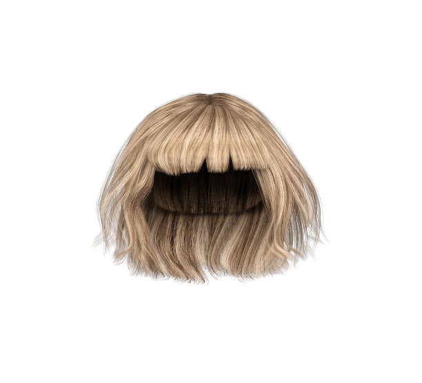 女人的头发在白色3D渲染孤立图片下载