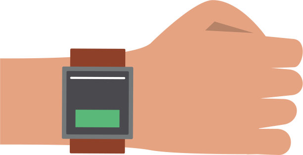 手与腕表卡通隔离图片下载