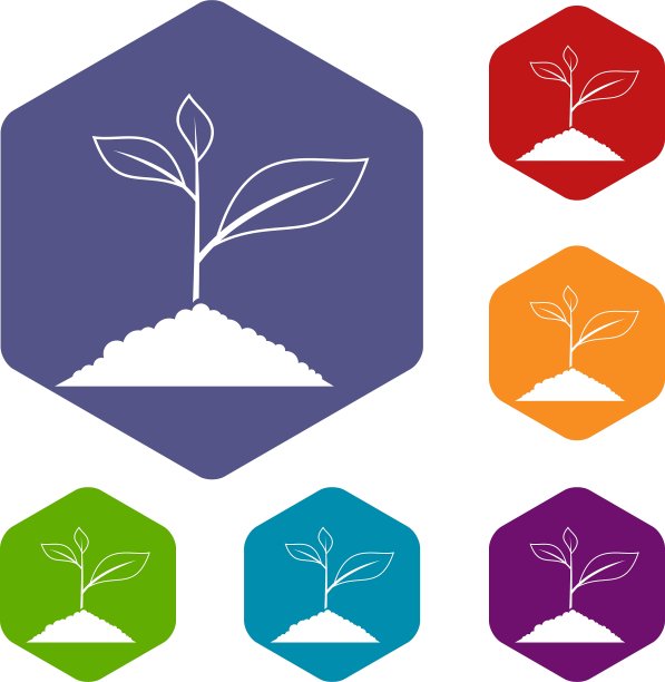生长植物图标集图片下载