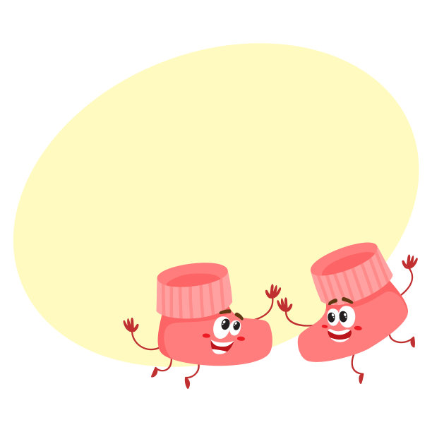 一对有趣的婴儿玩具袜子的角色玩图片下载