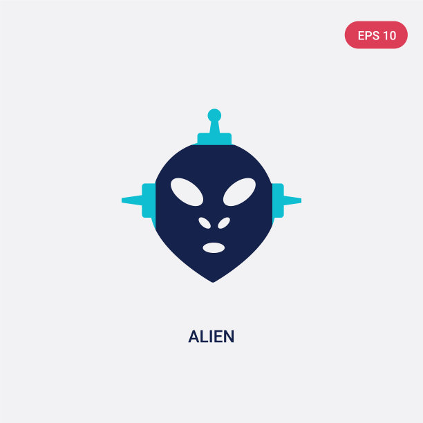 来自天文学概念的两种颜色外星图标图片下载