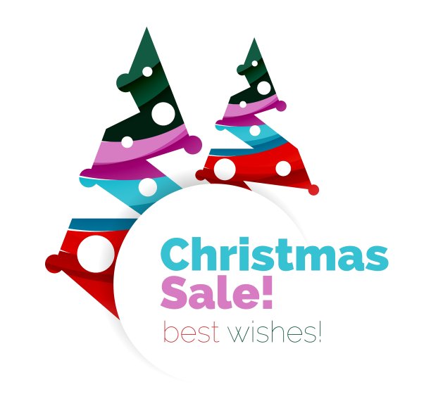 圣诞节和新年的几何横幅与文字图片下载