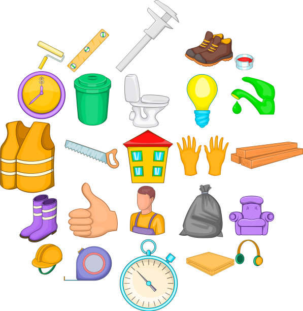 装修图标设置卡通风格图片下载