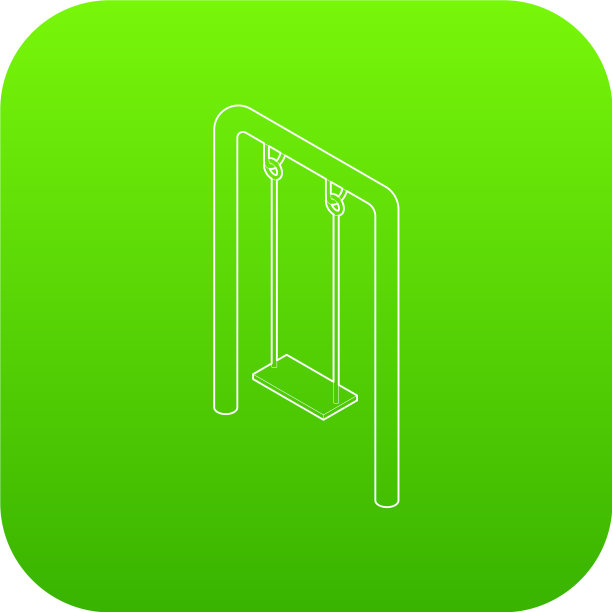 操场秋千图标绿色图片下载