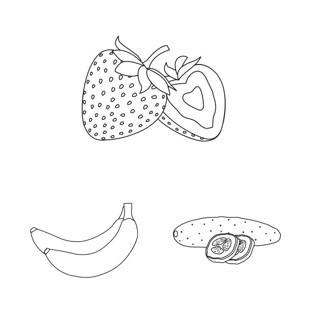 孤立对象的蔬菜和水果符号集图片下载