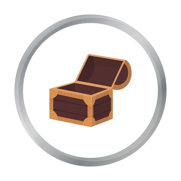 海盗木箱图标在卡通风格孤立图片下载