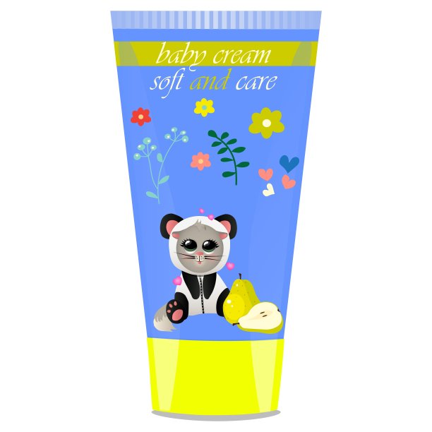 婴儿乳霜管与儿童设计图片下载