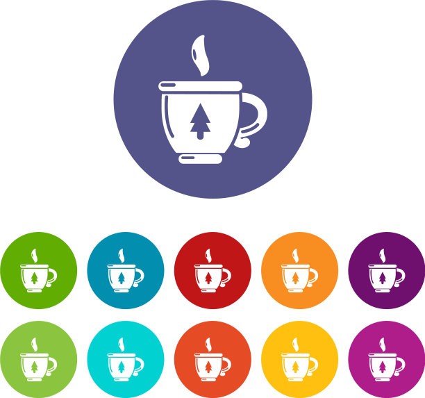 杯茶图标简约黑色风格图片下载