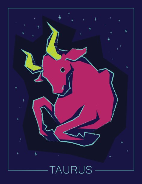 黄道带金牛座在夜空背景图片下载