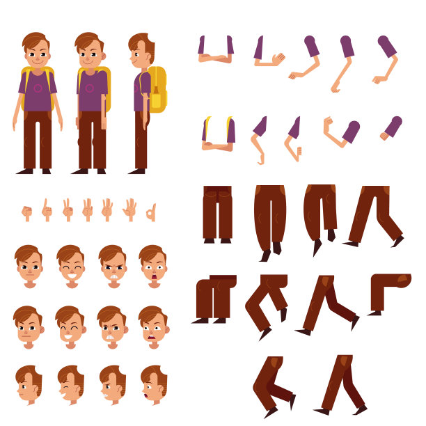 小学生创作集-小男孩与棕色图片下载