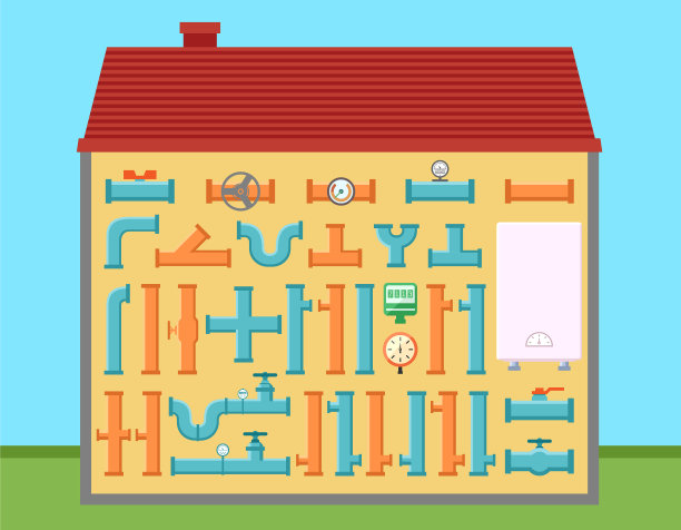 房屋设有管道，用于管道工程图片下载