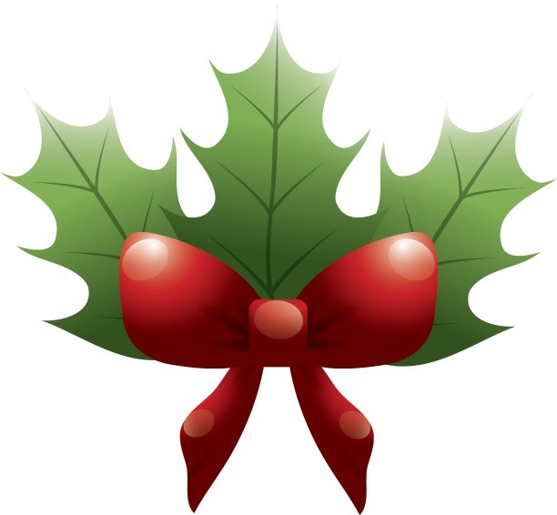 落叶蝴蝶结快乐圣诞设计图片下载