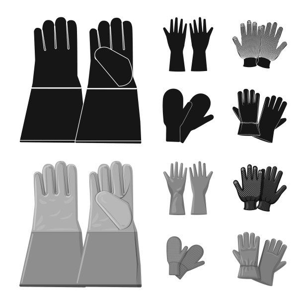 手套和冬季标志设置图片下载