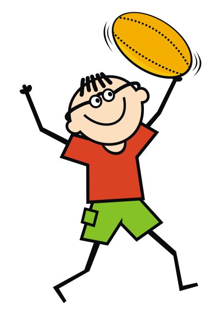 橄榄球，年轻人和球，有趣的矢量插图图片下载