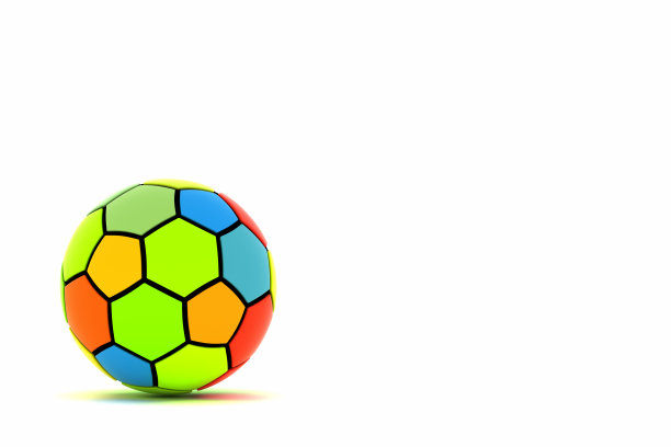 三维渲染彩色足球的插图图片下载