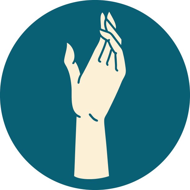 纹身风格的手图标图片下载