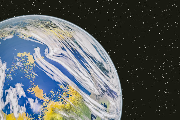 外太空的壮丽地球。科学。图片下载