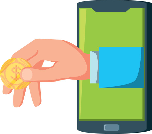 手拿硬币的智能手机图片下载