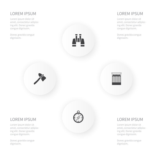 导航安全刀具露营地线性图标图片下载