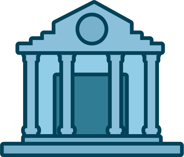 银行大楼孤立图标图片下载