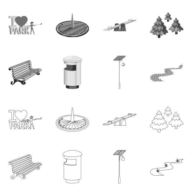 城市和街道图标设置图片下载