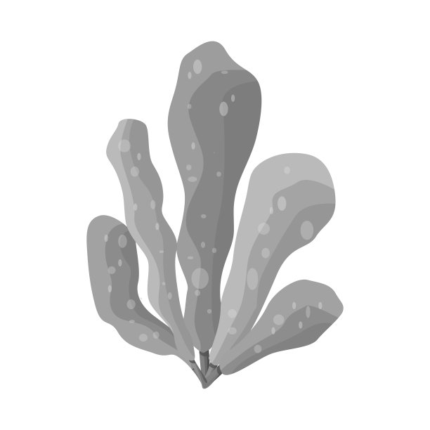 孤立对象海草和珊瑚标志集图片下载