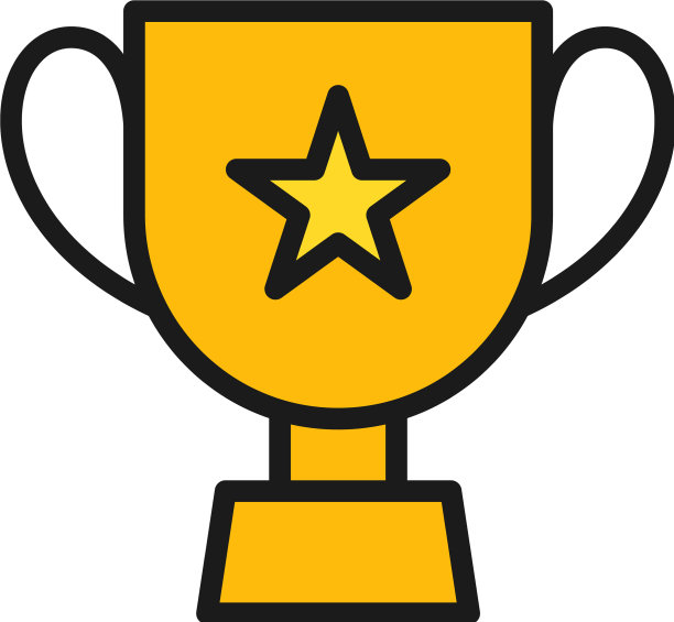 奖杯与星形图标简单轮廓风格图片下载