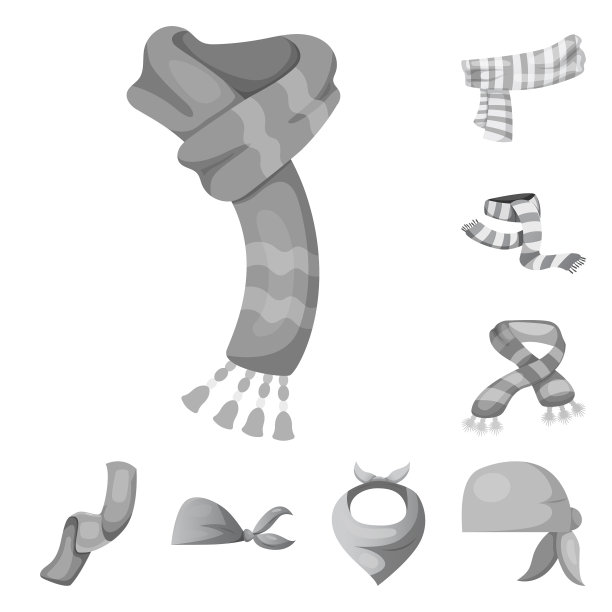 围巾和披肩标志的孤立对象图片下载